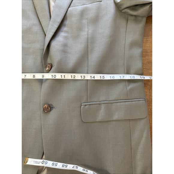Lauren Ralph Lauren Wool 2-Piece Suit Sz 38R 32x31 Trousers Taupe business - Picture 9 of 16